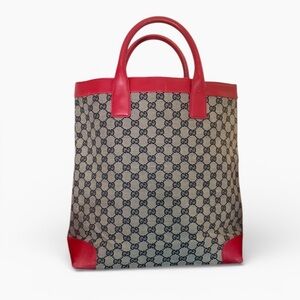 Gucci  GG Canvas and Leather Tote Handbag-Preowned